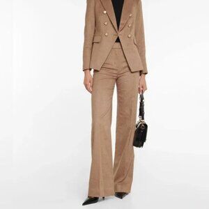 VERONICA BEARD Tonelli Pants High Waisted Wide Leg ~ Wool Taupe size 8 NWT